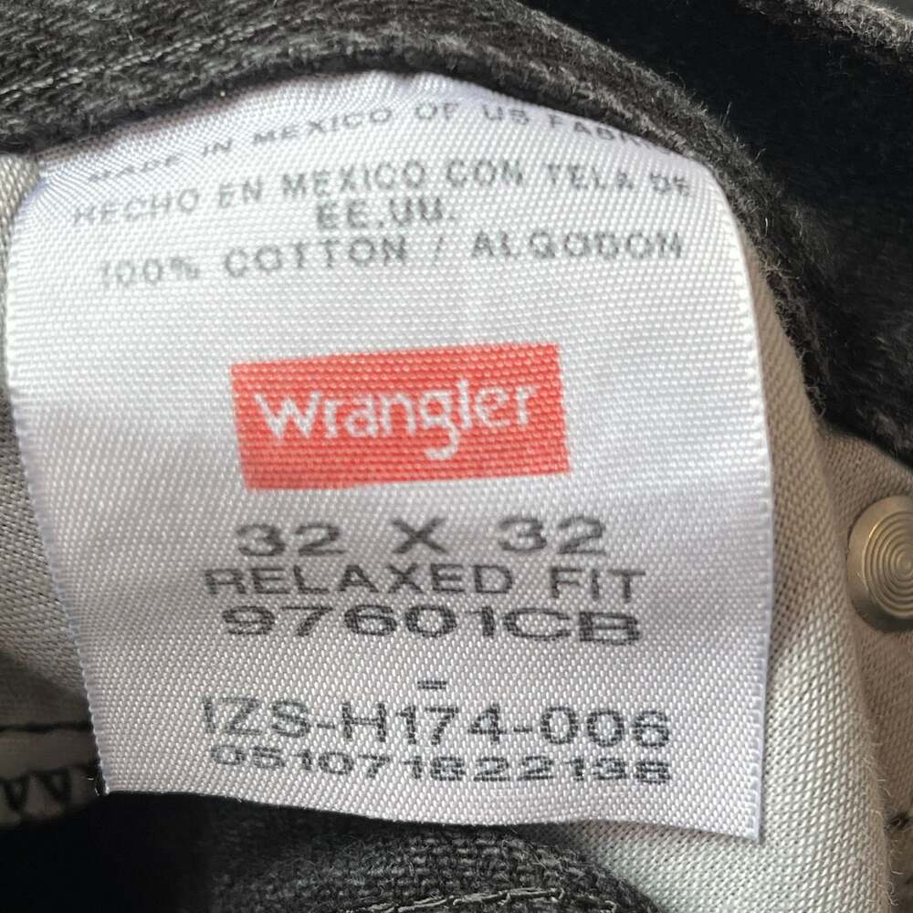 Wrangler Relaxed Fit Faded Black Denim Jeans 32x32 97601CB